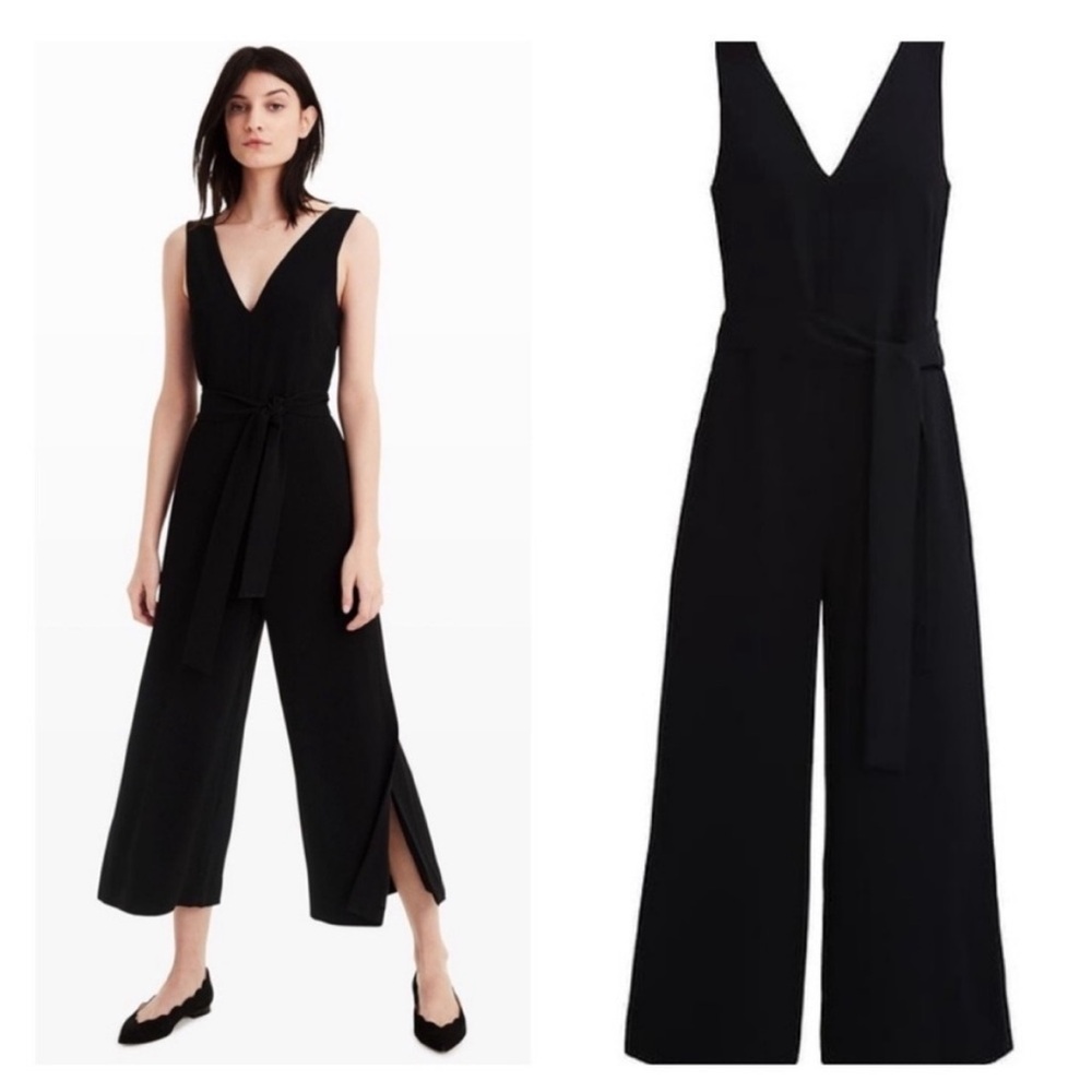 Club Monaco Black Cropped Jumpsuit